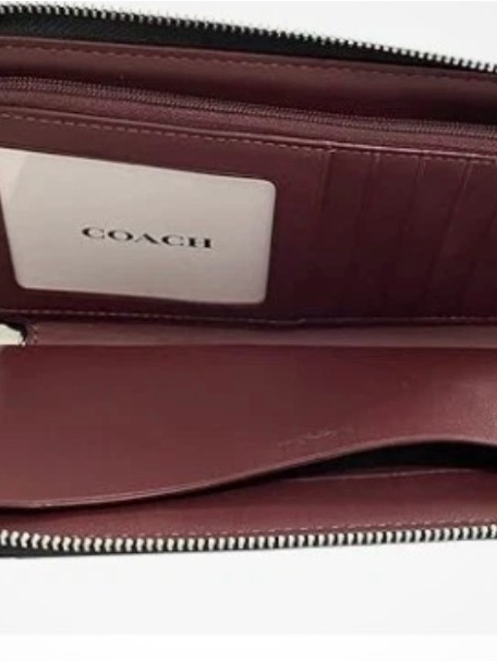 Coach Dempsey Large Phone Wallet Signature Canvas Black Grey Stripe - Picture 3 of 5